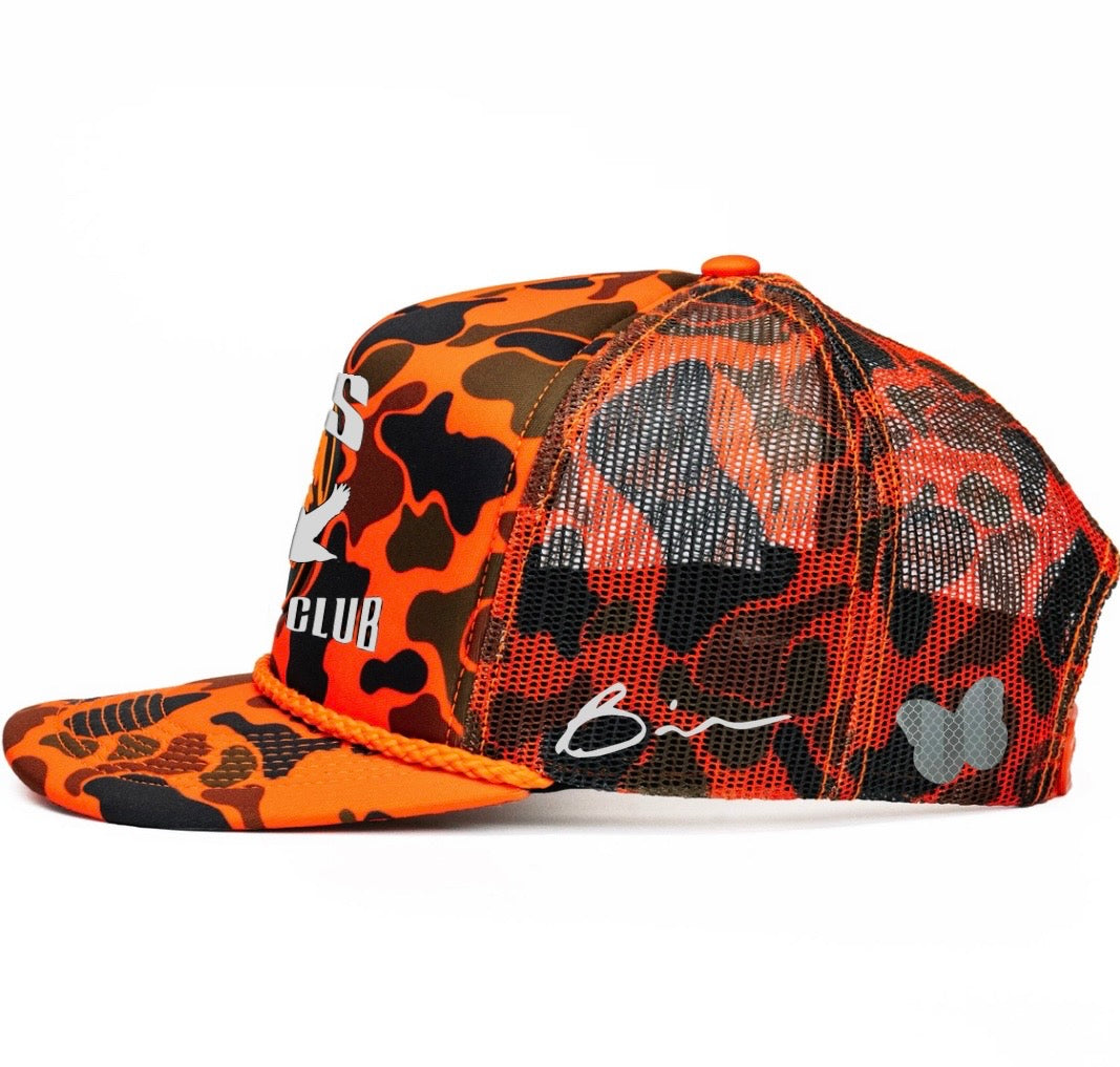 Orange Bias Hunting Club Trucker