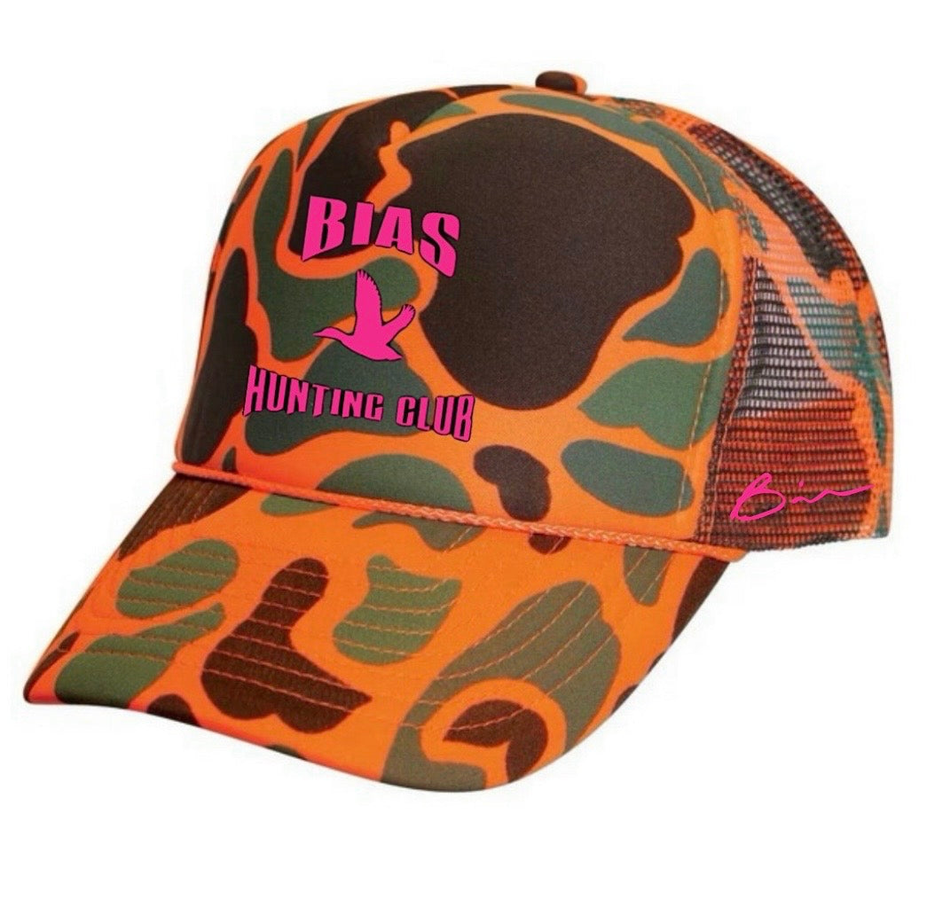 Orange Bias Hunting Club Trucker