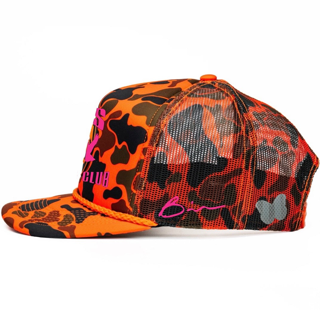Orange Bias Hunting Club Trucker